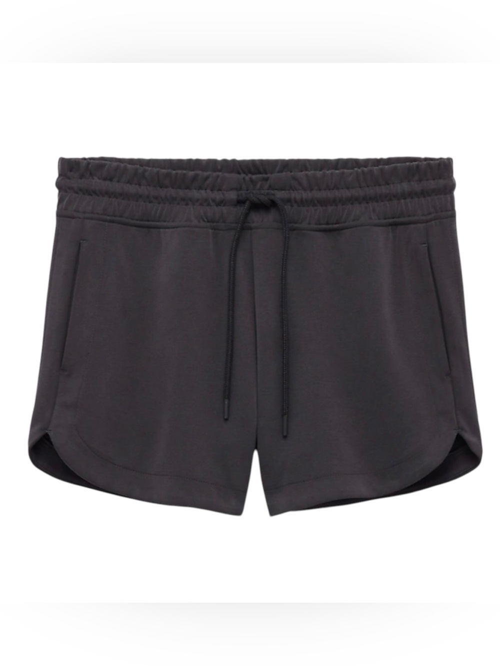 Athleta Seasoft Mid Rise 4” Shorts Washed Black TENCEL Soft XL
